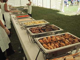 Large corporate event catering buffet
